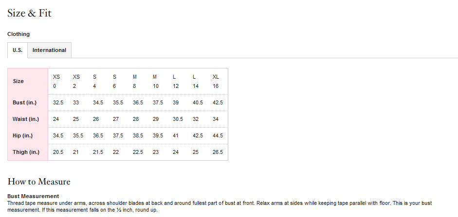 Victoria Secret Shoe Size Chart